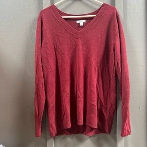 Croft & barrow v neck burgundy sweater